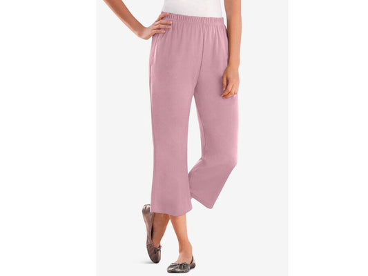 Dusty Pink Plus Size Women Knit Capri PSW-6554