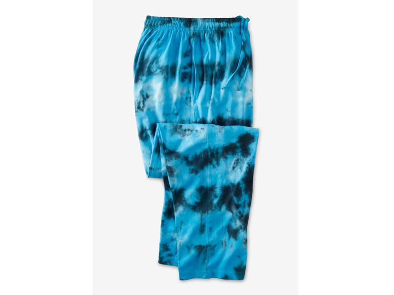 Electric Turquoise Marble Light Weight Jersey Pajama Pants PSM-5945