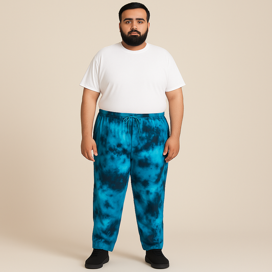 Men’s plus-size cotton jersey lounge pants with drawstring waist and side pockets, designed for ultimate comfort and relaxation.