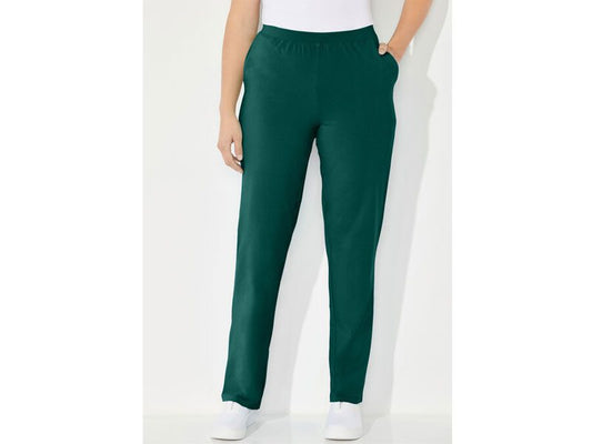 Emerald Green Stretch Cotton Plus Size Women Pants PSW-5632