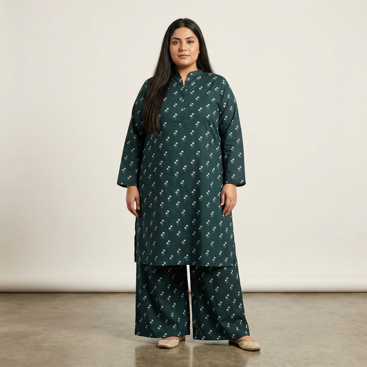 Emerald Bloom Lawn Co-ord Set PSW-11133