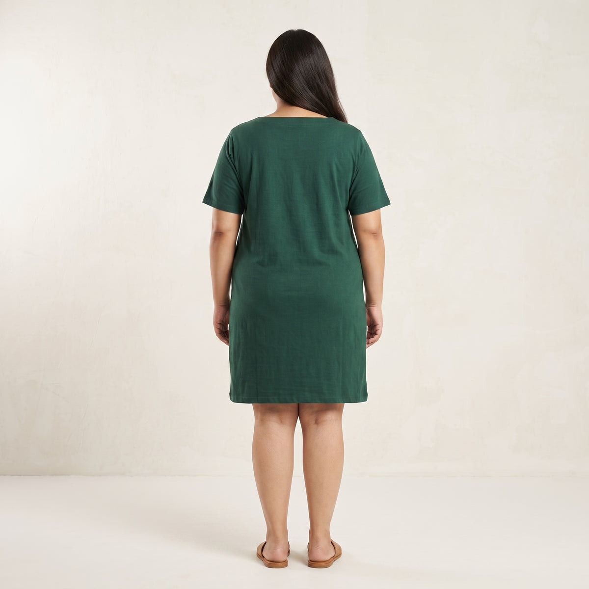 Emerald Green Square Neck Midi Dress | Plus Size - PSW-8713