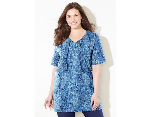 English Manor Paisley Easy Fit Peasant Tee PSW-6904