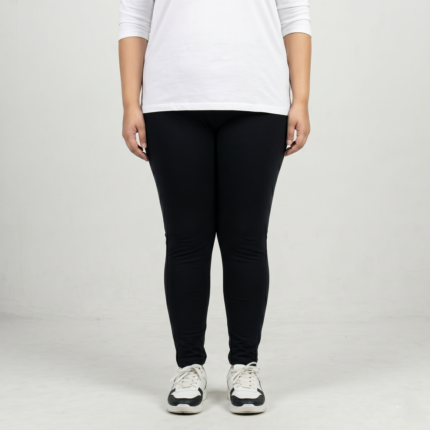 Essential Black Stretch Cotton Jersey Leggings PSW-111200