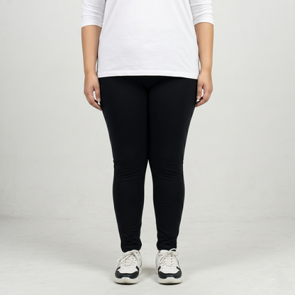 Essential Black Stretch Cotton Jersey Leggings PSW-111200