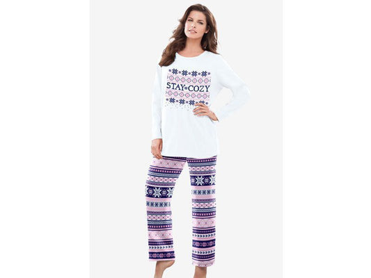 Evening Blue Fair Isle Long Sleeve Knit B Grade Pajama Set PSW-7251B