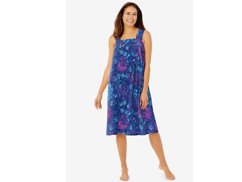 Evening Blue Tie Dye Sleeveless Square Neck Lounger PSW-6764