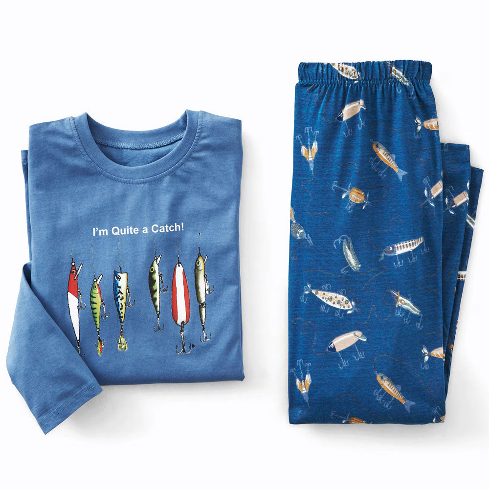 Fishing Lightweight Cotton Novelty PJ Set PSM-8737