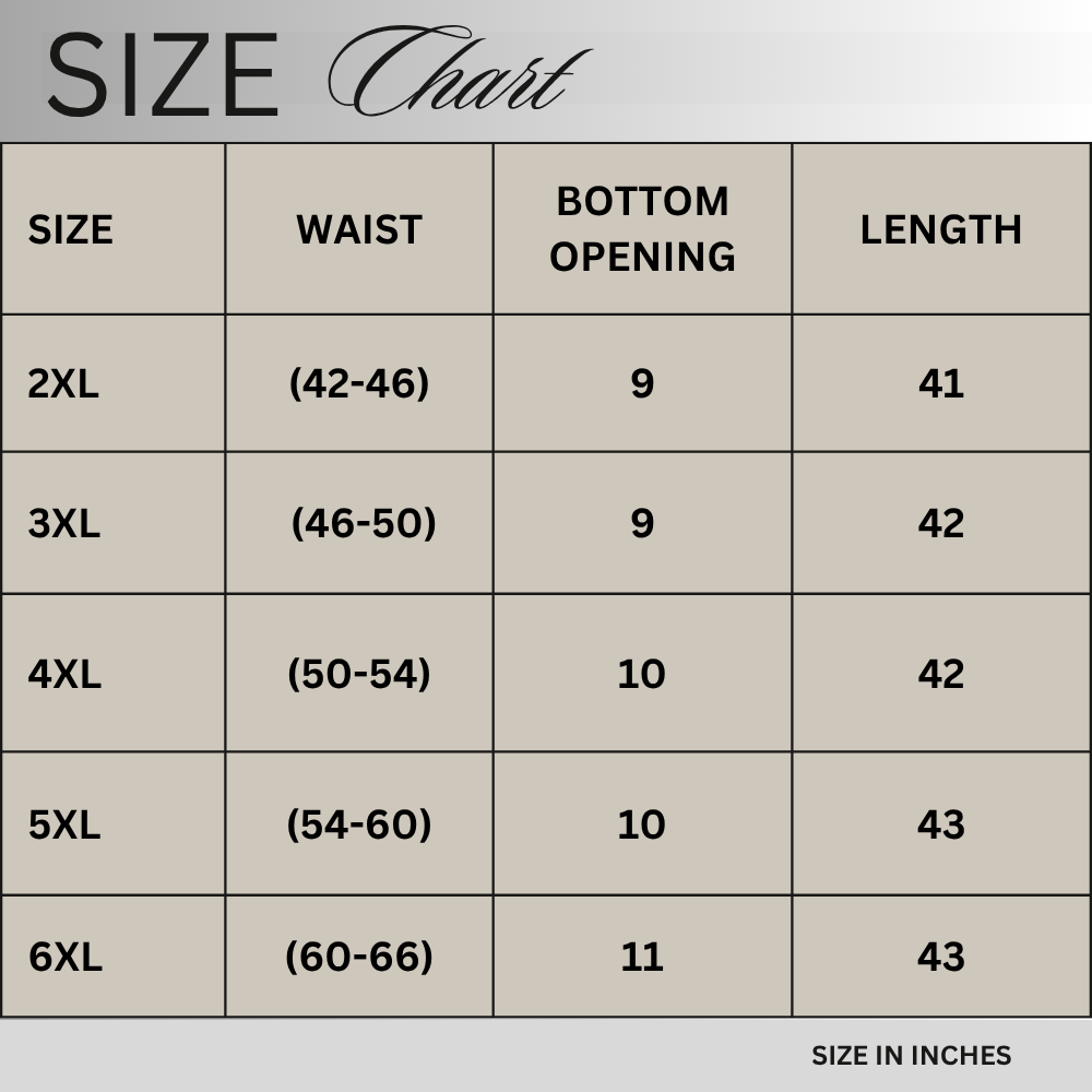 Size chart for Dark Teal Fleece Trouser PSM-11746