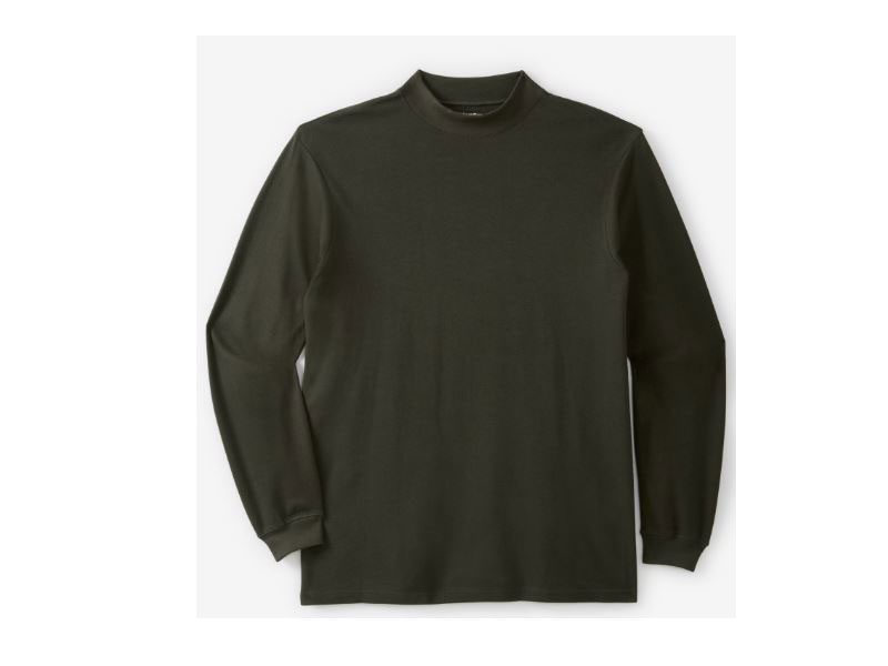 Mock Turtleneck Big Size Long Sleeve T-Shirt PSM-4175