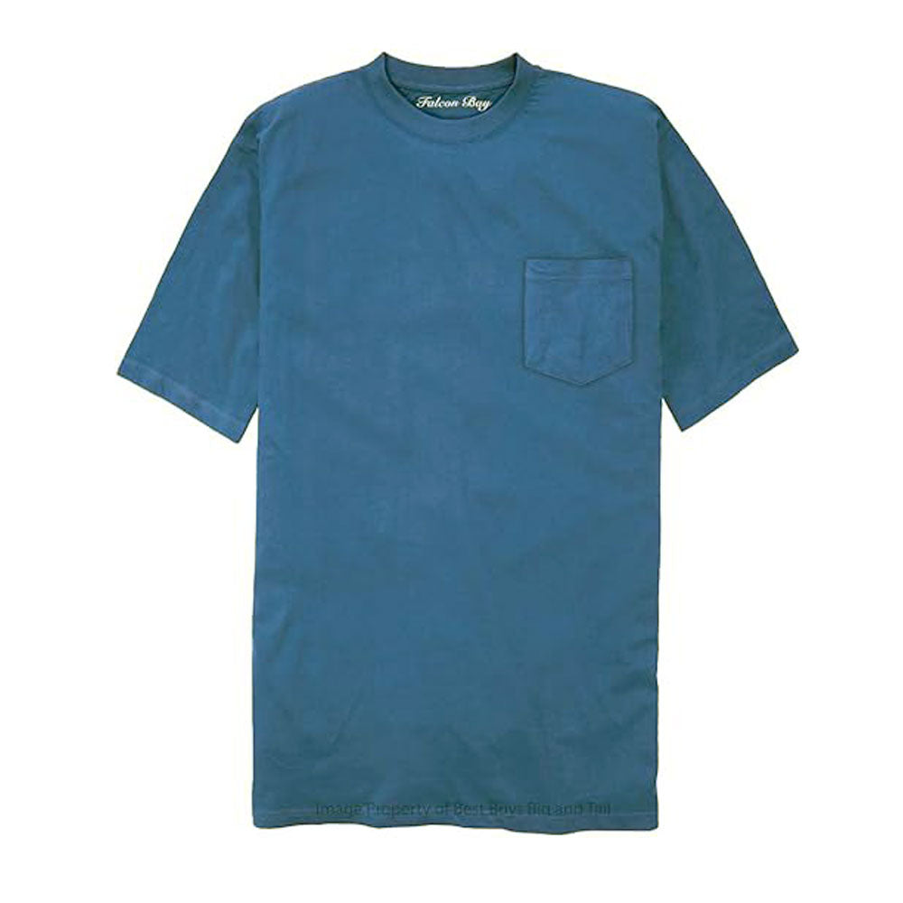 French Blue Cotton Pocket Crewneck T-Shirt