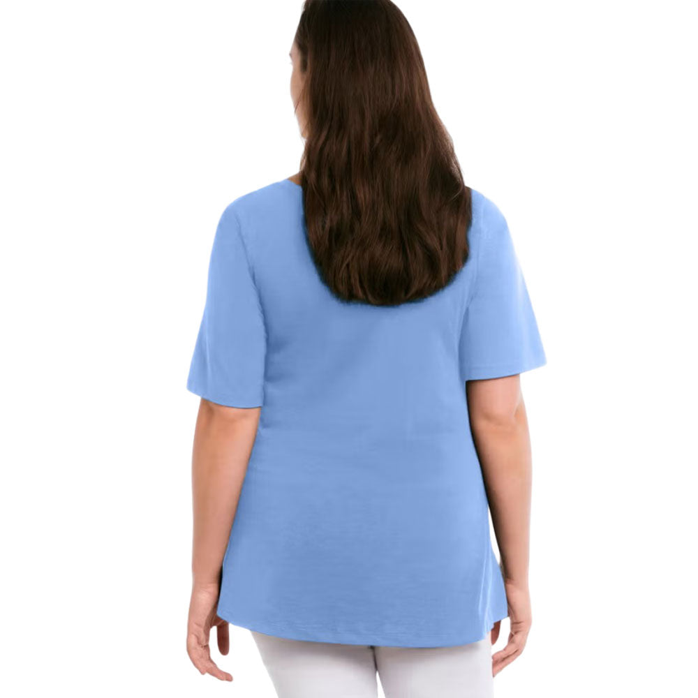 French Blue V Neck A Line Tunic PSW-9801