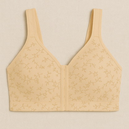 Front Open Floral Plus Size Bra – Soft Support for Everyday Wear-PSW-9395