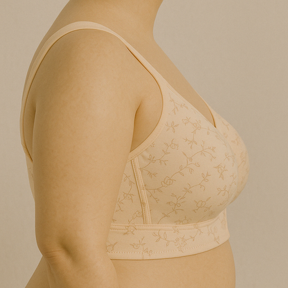 Front Open Floral Plus Size Bra – Soft Support for Everyday Wear-PSW-9395