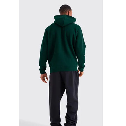 Forest Green Panel Fleece Big Size Pullover Hoodie PSM-7754