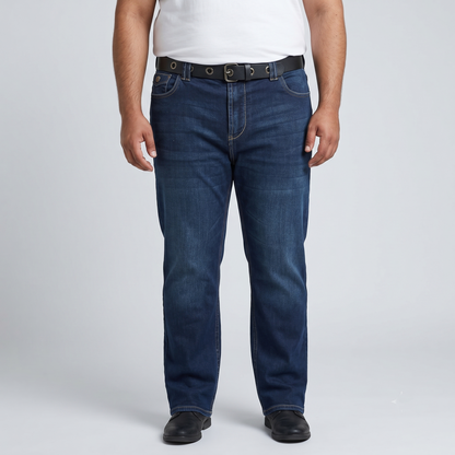 Big & Tall Washed Indigo Regular Fit Stretch Jeans PSM-8555