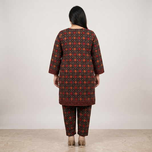 Amber Chunri Fusion – 2 Piece Premium Lawn Co-Ord PSW-11241