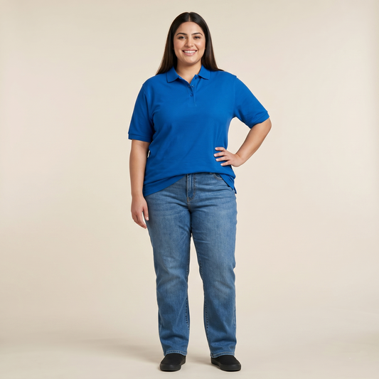 Bright Cobalt Women's Short Sleeve Polo T-Shirt PSW-7240