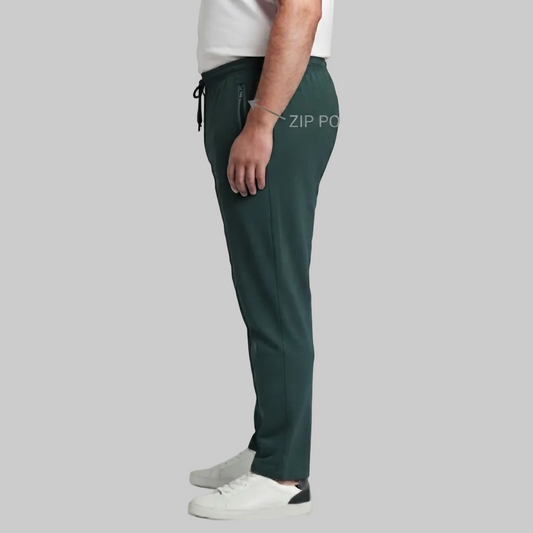 Dark Green Elastic Waist Jersey Trouser PSM-11361