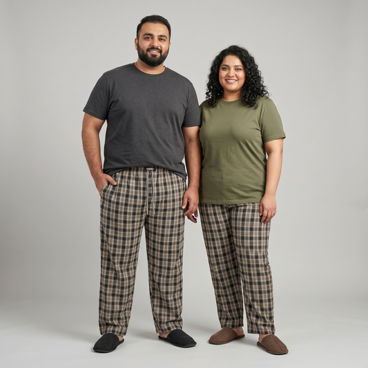 Plus Size 100% Cotton Unisex Pajamas (Pack of 2) PSM-1019