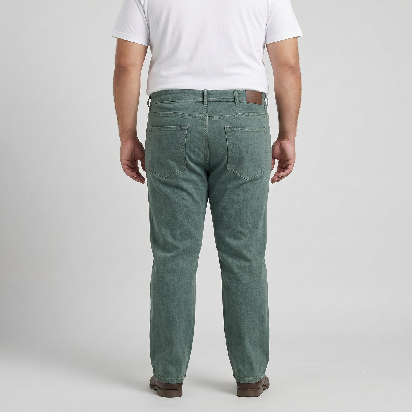 Mossy Green Plus Size Classic Straight-Leg Jeans PSM-9338