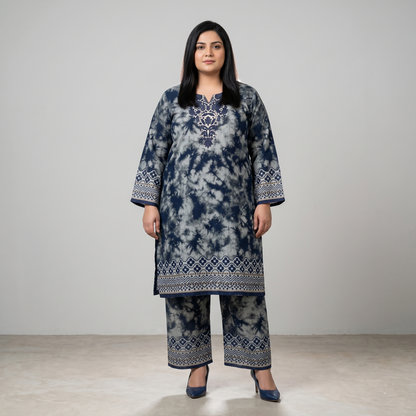 Smoky Tie-Dye Printed B Grade Co-ord Set PSW-11158B