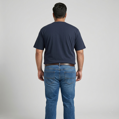 Navy Big & Tall Cotton Pocket Plus Size T-Shirt PSM-9249
