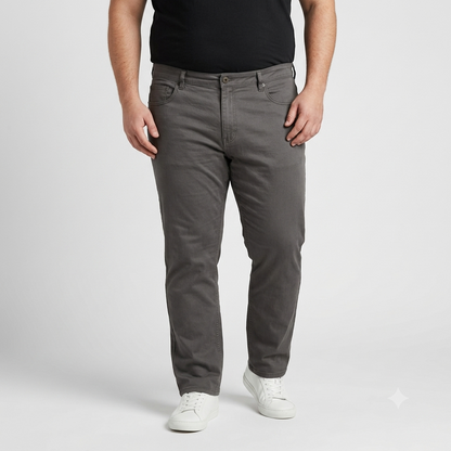 Grey Plus Size Slim Fit Cotton Pant PSM-8820