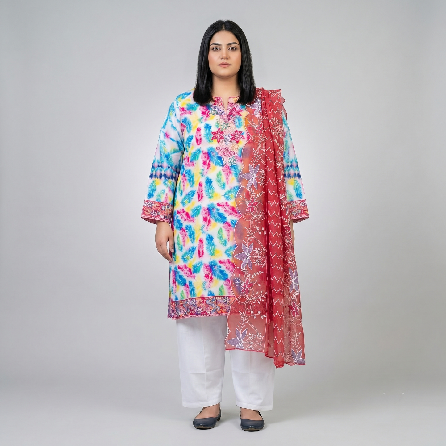Emerald Gilded Luxe – Premium 3 Piece Schifli Festive Ensemble PSW-11237