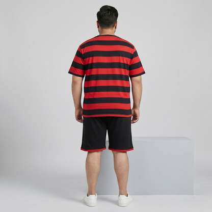 Red & Black Stripe Jersey Co-ord Set PSM-11159