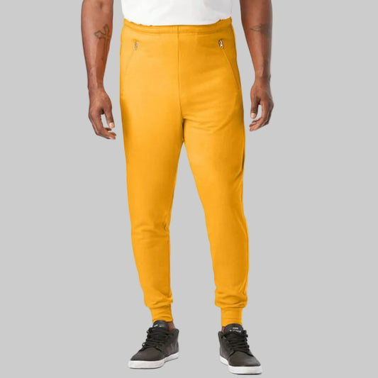 Gold big size lightweight Terry joggers with tapered legs