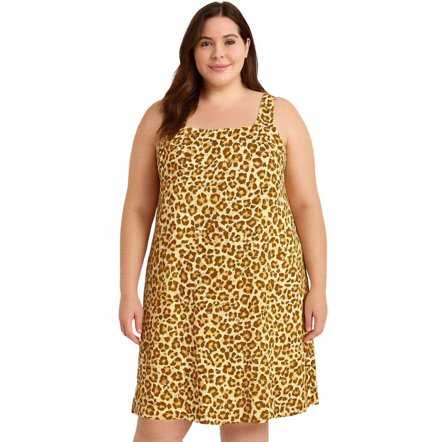 Golden Glam Square Neck Lounger for plus-size women - breathable and stylish