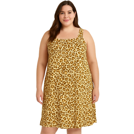 Golden Glam Square Neck Lounger for plus-size women - breathable and stylish
