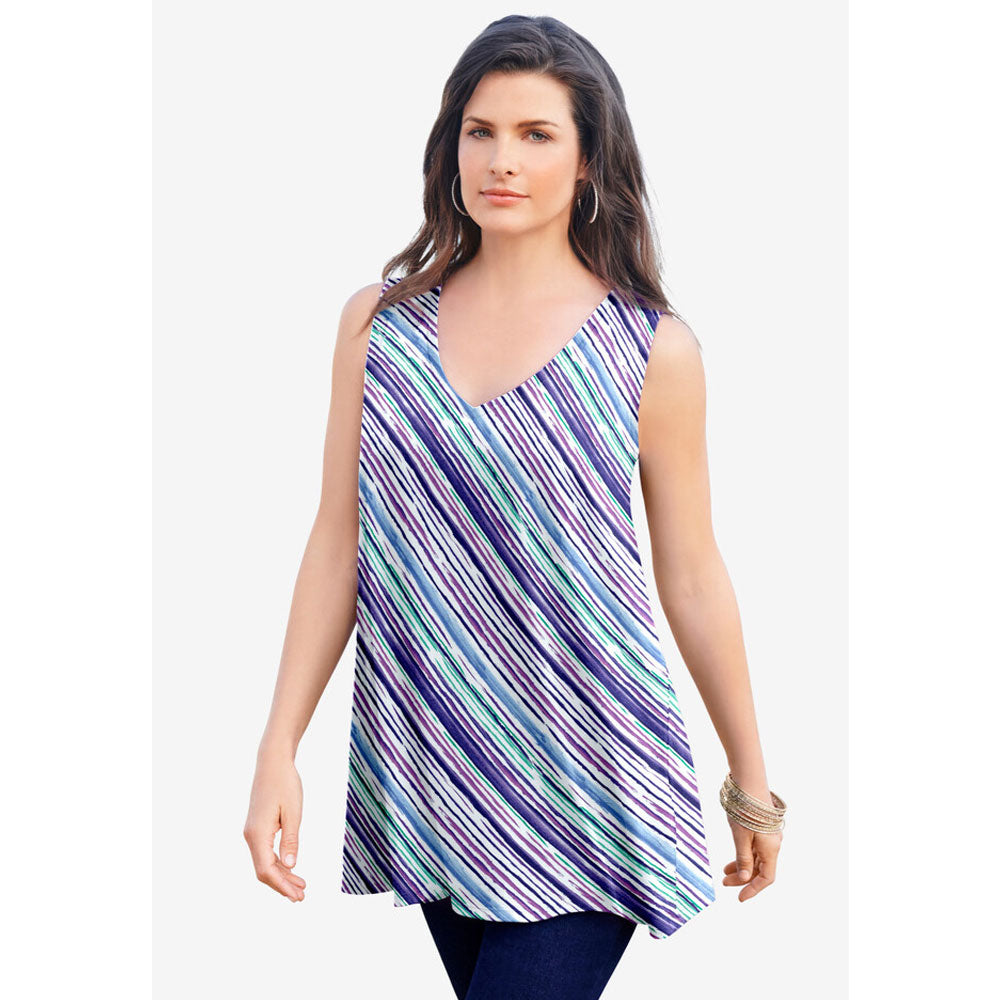 Grape Watercolor Stripe Swing Ultimate Tank PSW-8146