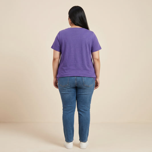 Grape Two Pocket Soft Knit Tunic | Plus Size - PSW-5687