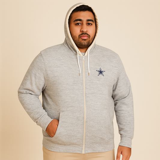 Gray Big & Tall Space Dye Zipper Hoodie PSM-4012