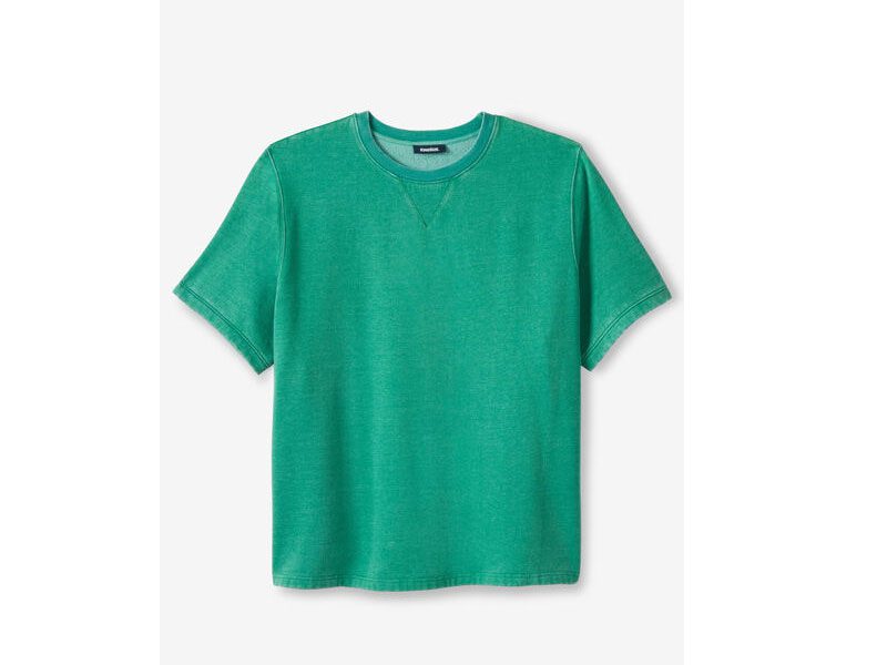 Green Fleece Big Size Short Sleeve Sweatshirt PSM-5906