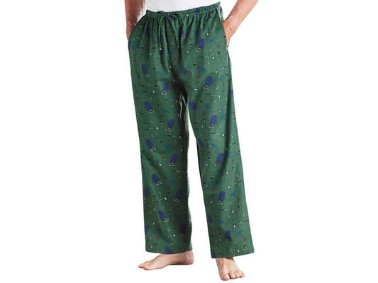 Green Golf Cotton Flannel Pajama Pants PSM-6770