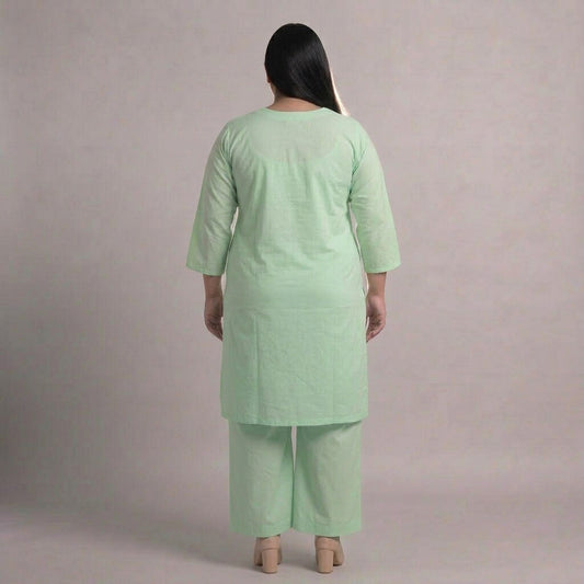 Green Chikankari Lawn Co-Ord Set