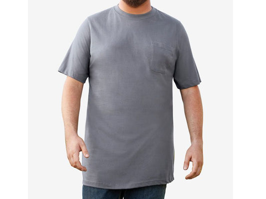 Grey Big & Tall Pocket Crewneck T-Shirt PSM-3990