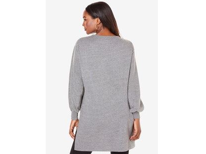 Grey Blouson Sleeve High-Low Sweatshirt PSW-5904