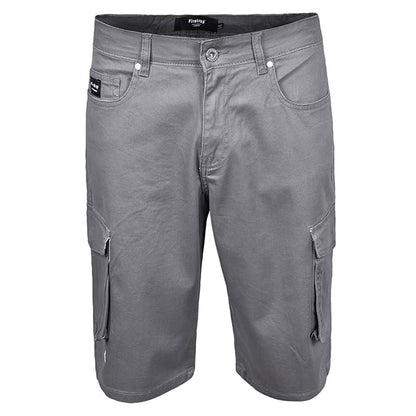 Grey Chino Cotton Zip Fly Cargo Shorts PSM-8877