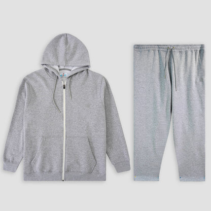 Grey Comfort Plus-Size Cotton Fleece Tracksuit PSM-8705