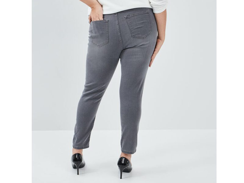 Grey Plus Size Women Jegging PSW-6152