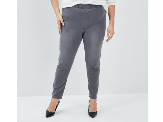 Grey Plus Size Women Jegging PSW-6152