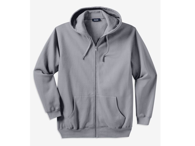 Grey Fleece Big & Tall Size Zipper Hoodie PSM-5316