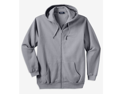 Grey Fleece Big & Tall Size Zipper Hoodie PSM-5316