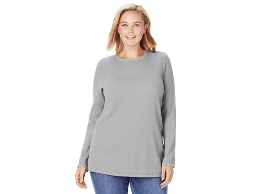 Grey Plus Size Women Thermal Shirt PSW-5127