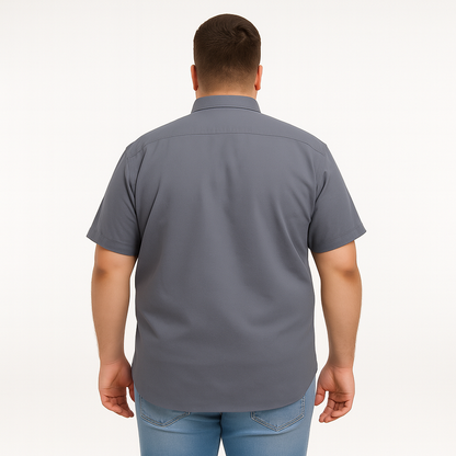 Grey Pinpoint B Grade Short Sleeve Shirt PSM-10148B