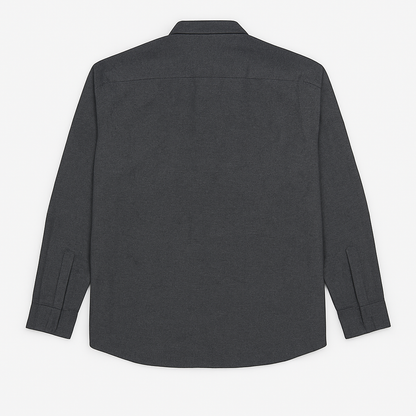 Grey Textured Plus Size Smart Casual Shirt  PSM-9872